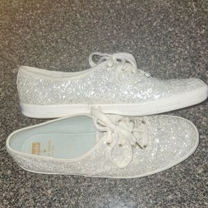 Keds Kate Spade Women's Silver Glitter Sneakers Size 10